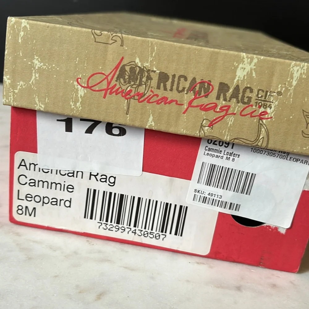 American Rag Cammie Calf Hair Penny Loafers Leopard Print